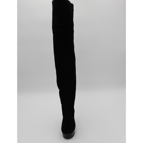 Giuseppe Zanotti Suede Over The Knee Boots 38 Womens Size 8 Black Designer - Picture 8 of 16